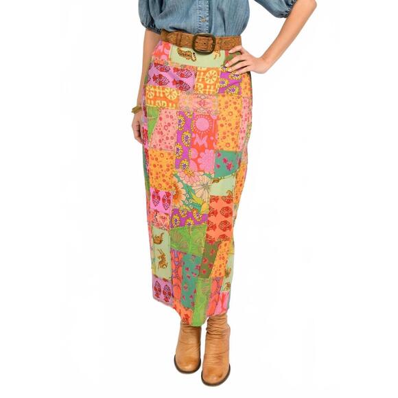 NEW IVY JANE patchwork skirt in multi